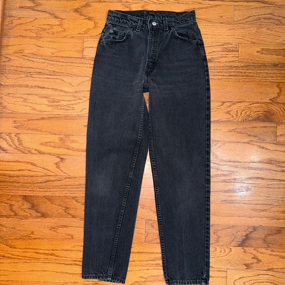 Vintage 90s Rare Levi’s 15921 Black Tapered Denim Jeans Size 10 Women’s - Picture 5 of 9